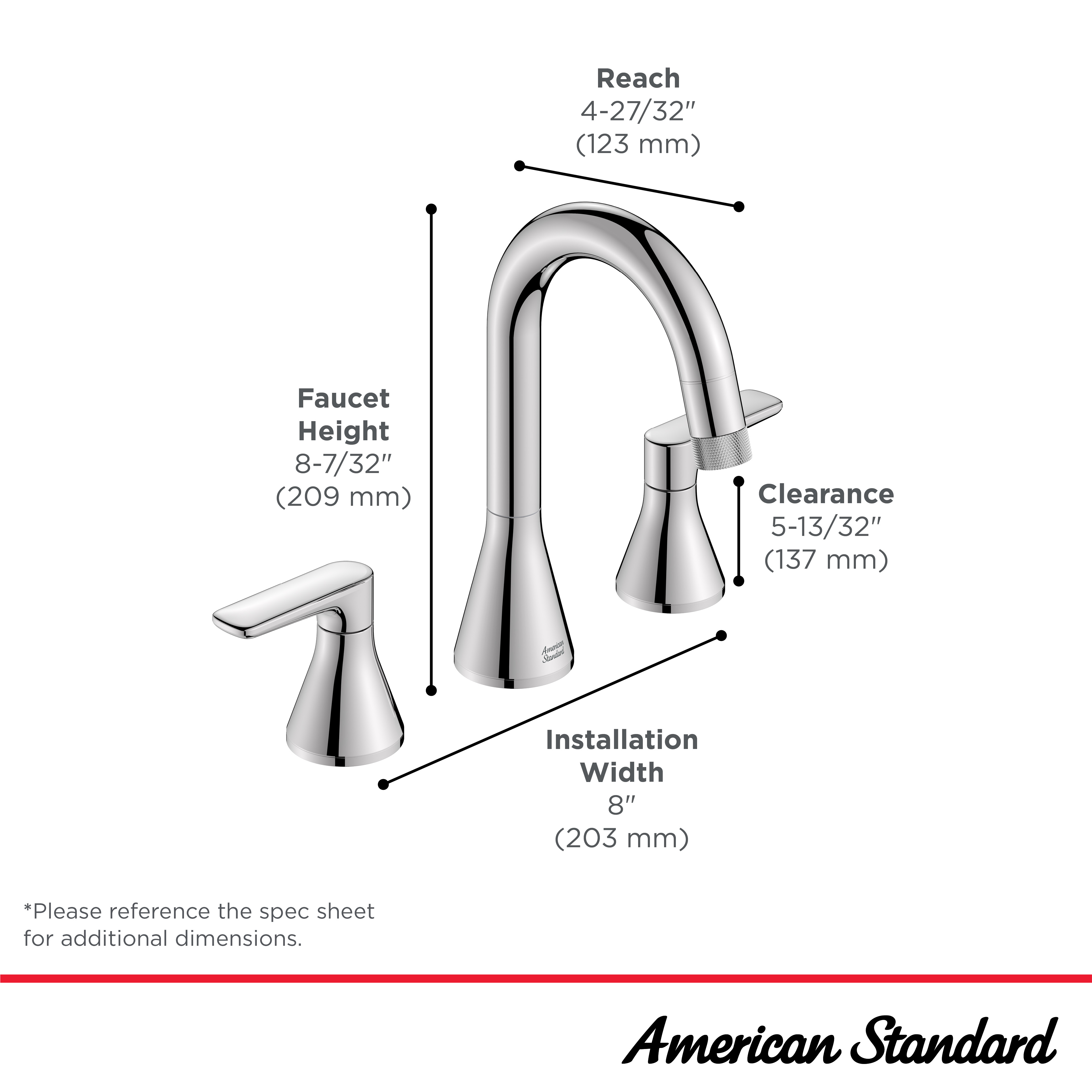 Aspirations™ 8-Inch Widespread 2-Handle Pull-Down Bathroom Faucet 1.2gpm/4.5 L/min With Lever ...